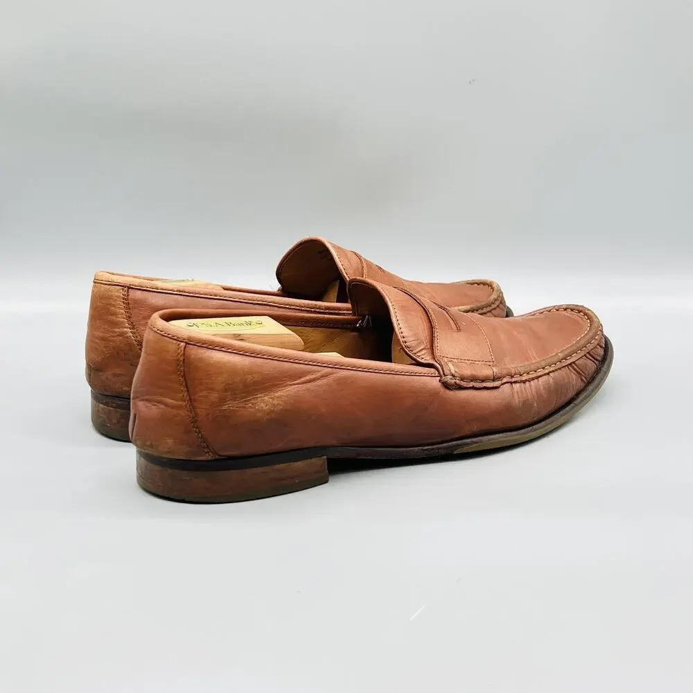 Cole Haan Shoes Mens 12 Brown Leather Penny Loafers Moc Toe Slip On Dress Oxford